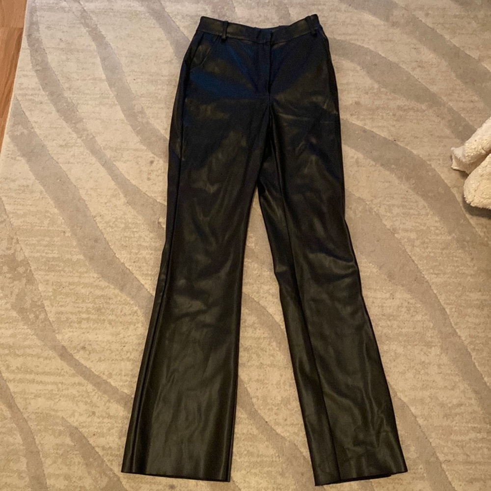 MESHKI straight leg faux leather pant